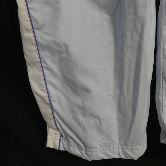 OLD NAVY | medium | Light Blue Insulated Sport Pants with Stripes & Silver Print - Picture 8 of 16